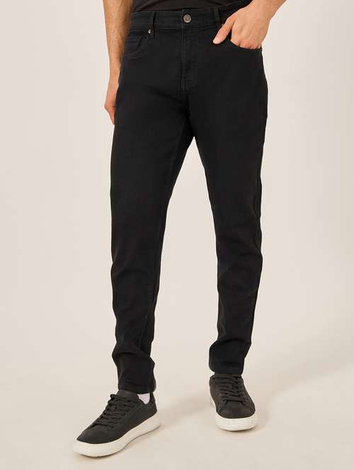 men plain mid rise slim fit jeans - 21971621 - Standard Image - 0
