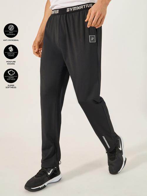 men typography mid rise full length track pant - 21971637 - Standard Image - 0