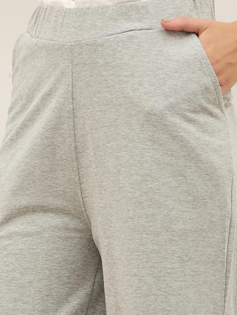 women solid high rise track pant - 21971639 - Standard Image - 4