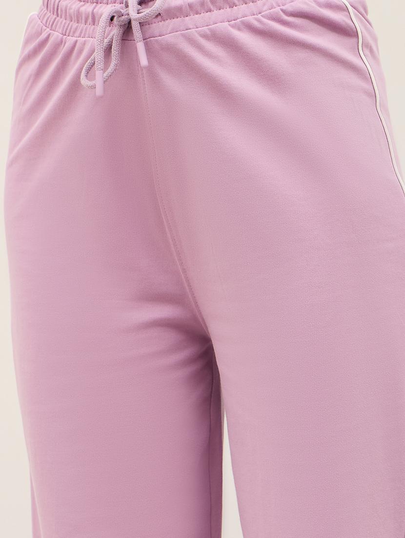women solid high rise track pant - 21971641 - Standard Image - 4