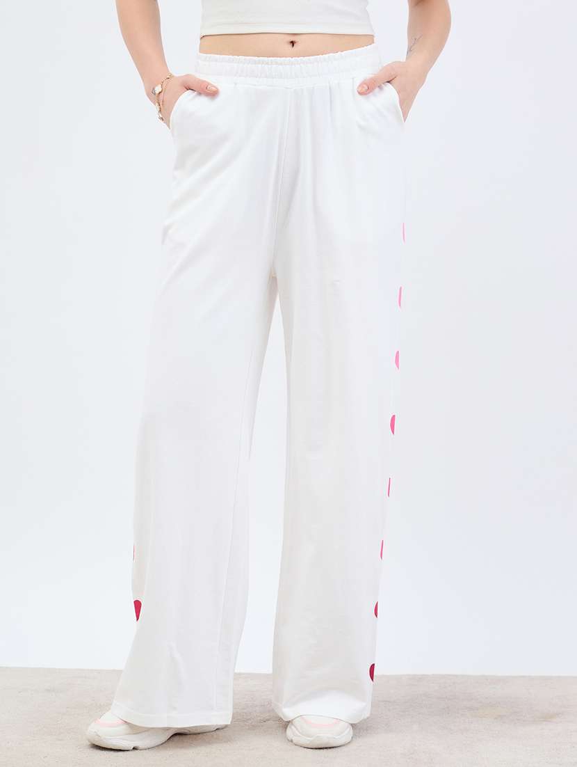 women white solid mid risr track pant - 21971652 - Zoom Image - 0
