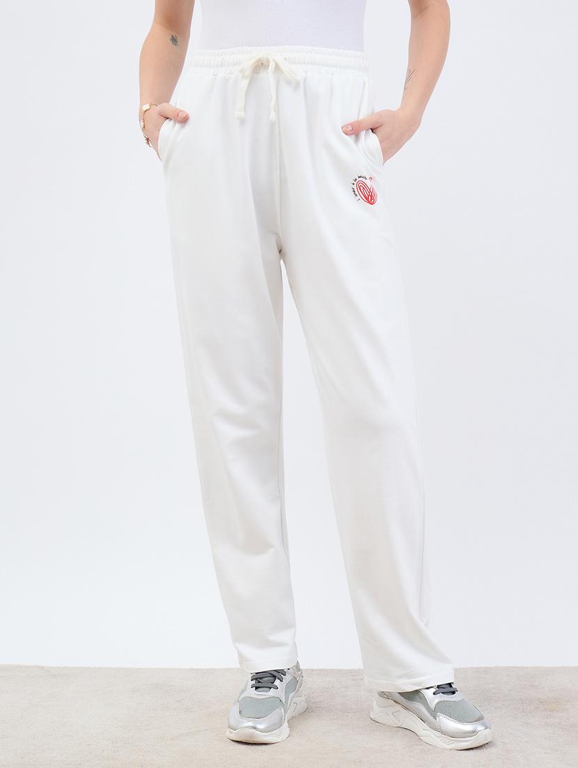 women solid mid rise relaxed fit track pant - 21971654 - Standard Image - 1