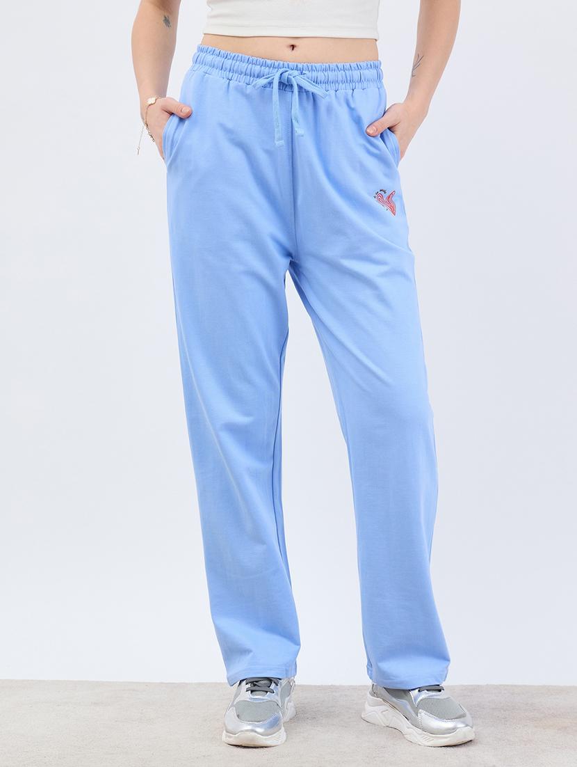 women solid mid rise relaxed fit track pant - 21971656 - Standard Image - 1