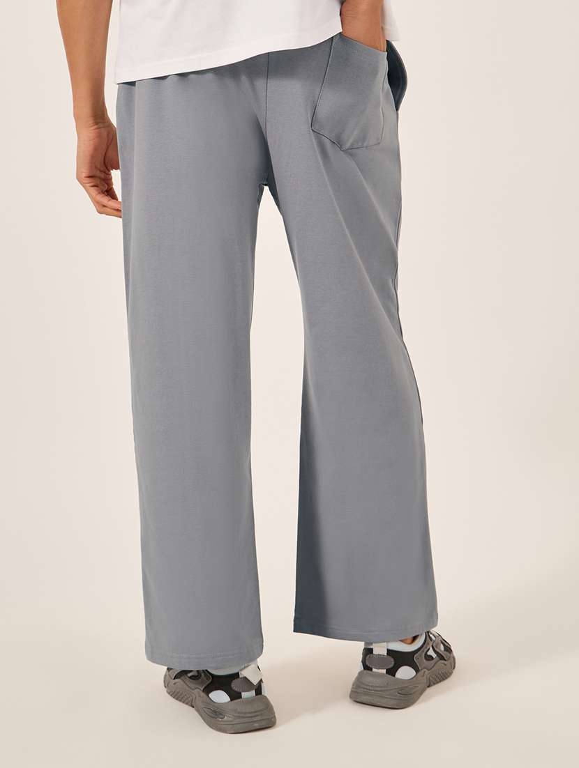 men solid mid rise full length track pant - 21971690 - Standard Image - 1