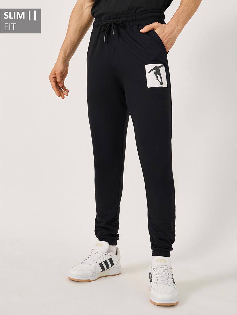 men placement print mid rise full length track pant - 21971701 - Standard Image - 1