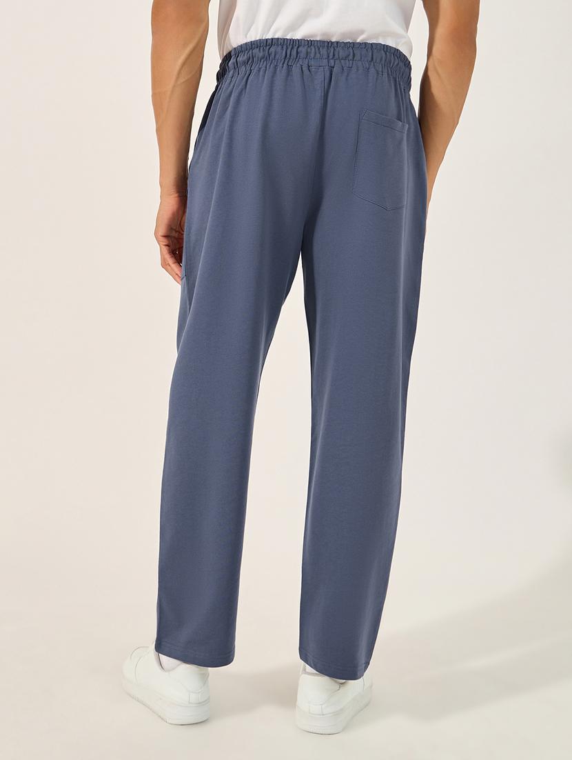 men blue solid relaxed fit track pant - 21971708 - Standard Image - 1