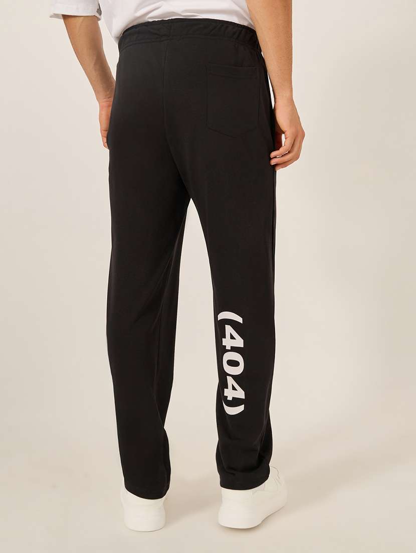 men black printed relaxed fit track pant - 21971710 - Standard Image - 1