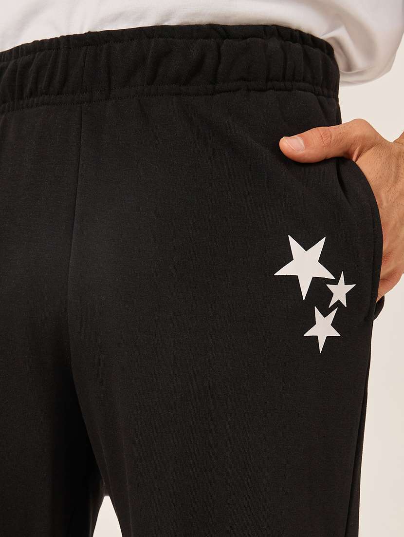 men black printed relaxed fit track pant - 21971710 - Standard Image - 4