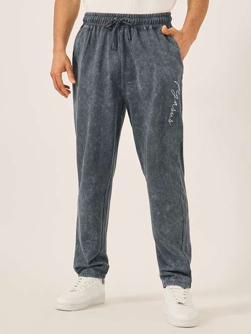 men grey printed relaxed fit track pant - 21971713 - Standard Image - 0