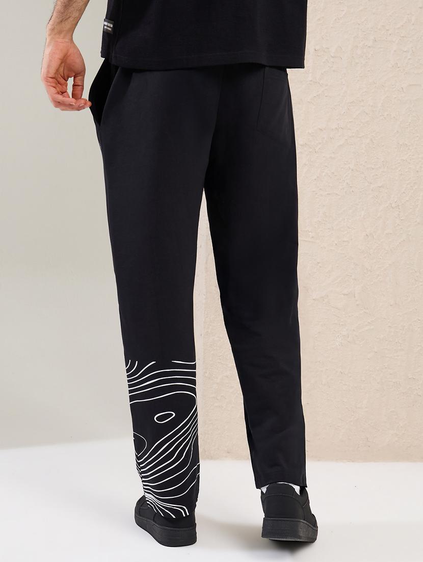 men black printed regular fit track pant - 21971714 - Standard Image - 1
