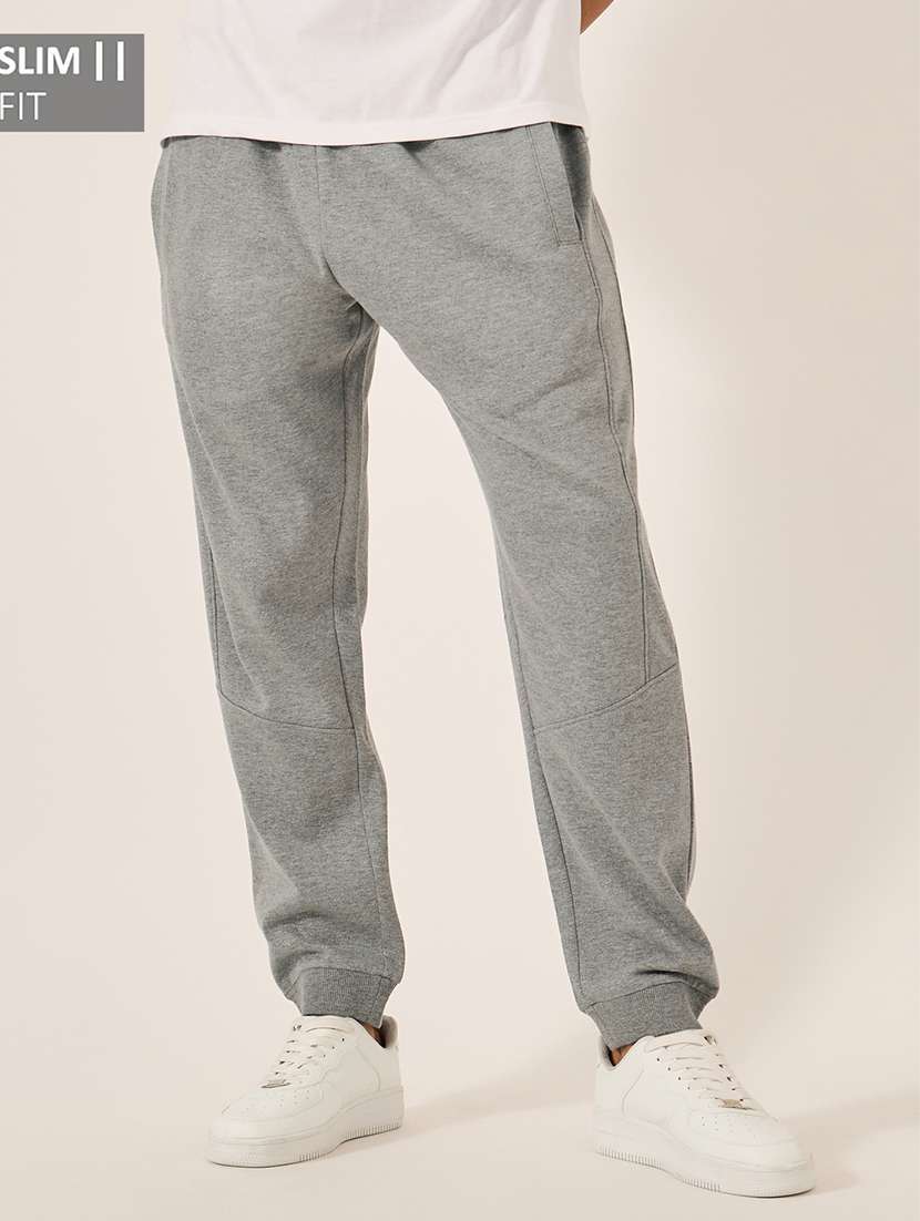 men solid mid rise relaxed fit jogger