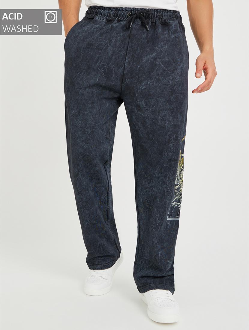 men printed mid rise relaxed fit full length track pant - 21971769 - Standard Image - 1