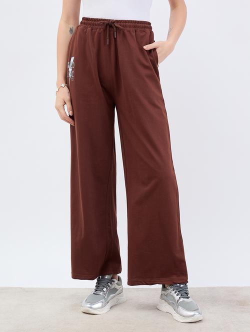 women solid mid rise relaxed fit track pant - 21971771 - Standard Image - 0