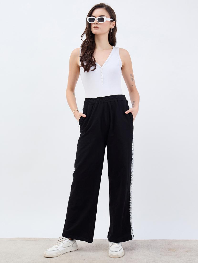 women black tapered high rise track pant - 21971772 - Standard Image - 4