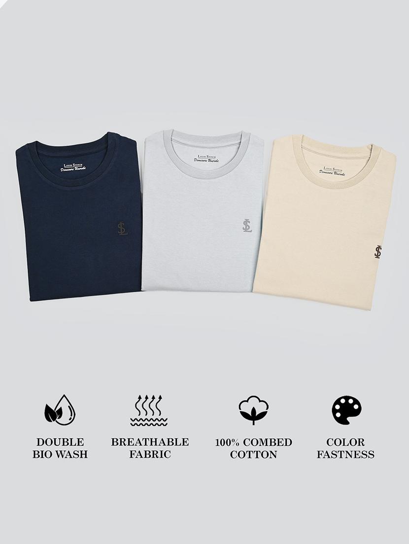 men pack of 3 solid short sleeve t-shirt - 21971776 - Standard Image - 4