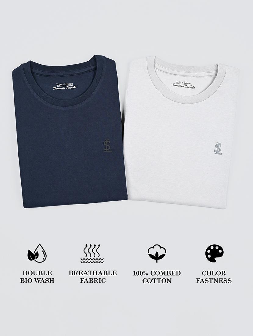 men pack of 2 solid short sleeve t-shirt - 21971777 - Standard Image - 4