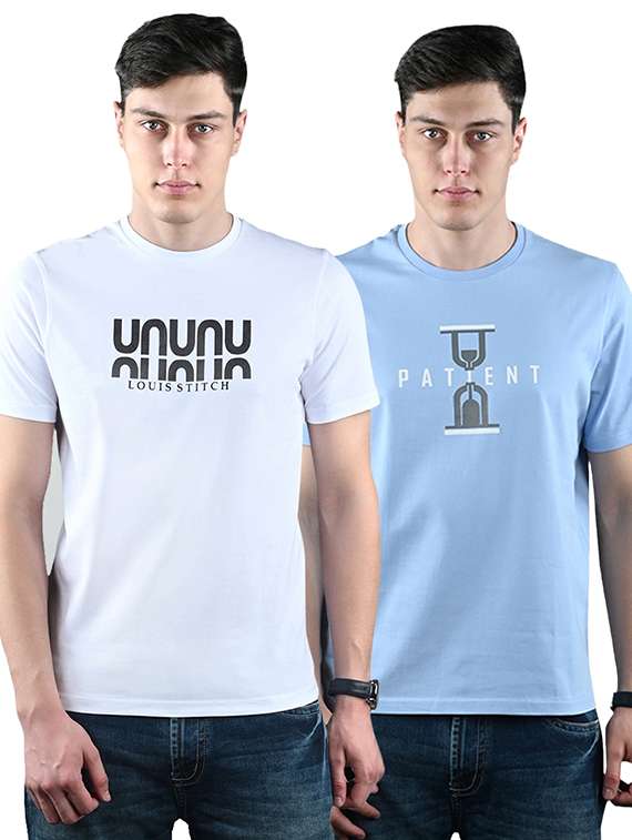 men pack of 2 printed short sleeve t-shirt