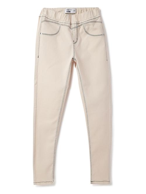 off white lycra jeggings - 21971782 - Standard Image - 0