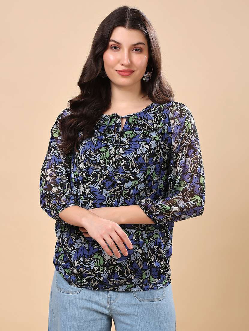 navy blue polyester regular top - 21971803 -  Standard Image - 1