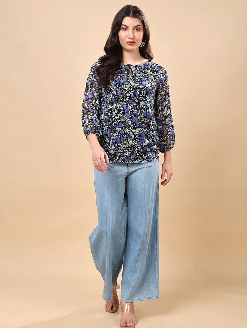 navy blue polyester regular top - 21971803 - Standard Image - 4