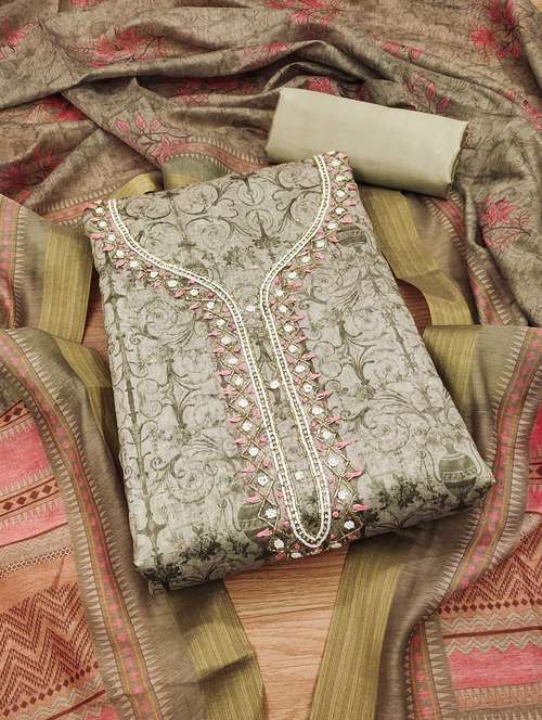 women embroidered unstitched suit set