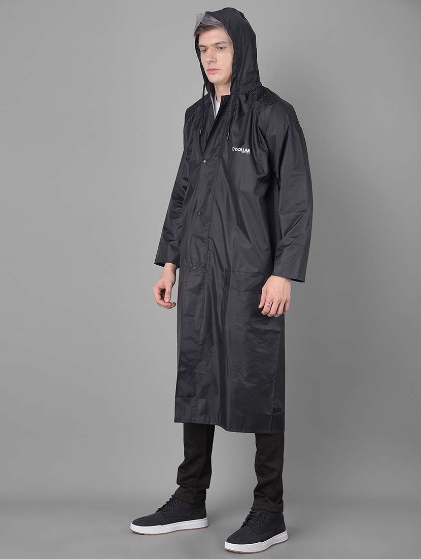 men solid long sleeve hooded rain coat - 21971860 -  Standard Image - 1
