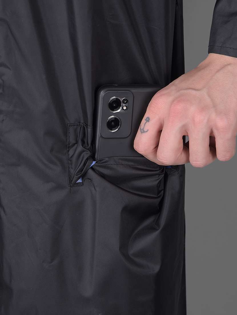 men solid long sleeve hooded rain coat - 21971860 -  Standard Image - 4