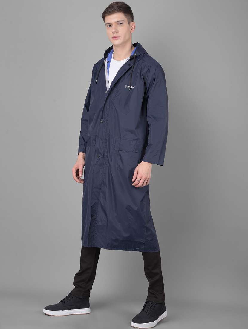 men solid long sleeve hooded rain coat - 21971861 -  Standard Image - 1