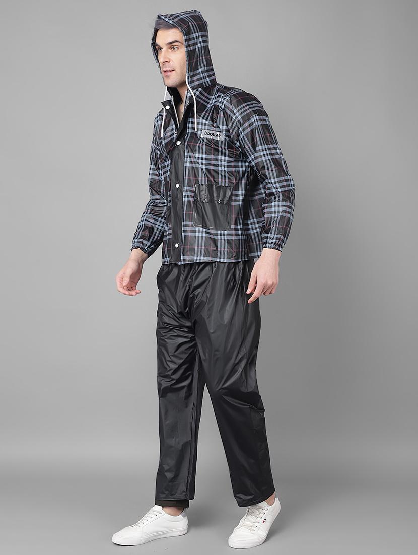men checkered long sleeve rain suit set - 21971931 - Standard Image - 1