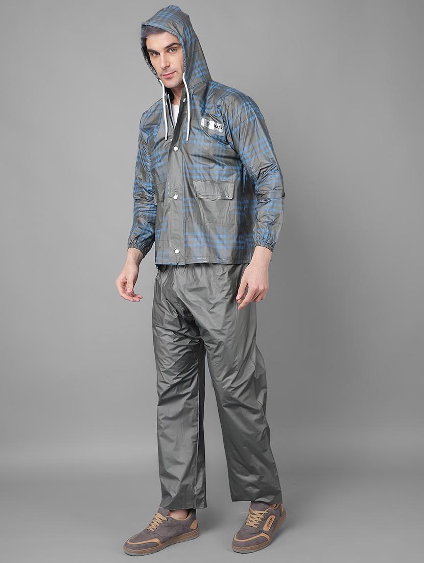 men checkered long sleeve rain suit set - 21971934 - Standard Image - 1