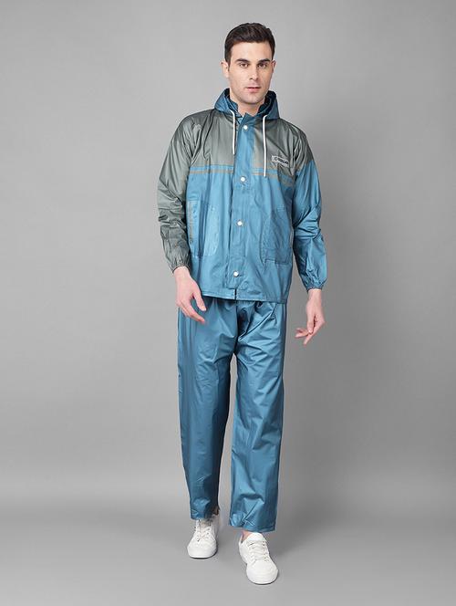 men color block long sleeve rain suit set - 21971938 - Standard Image - 0