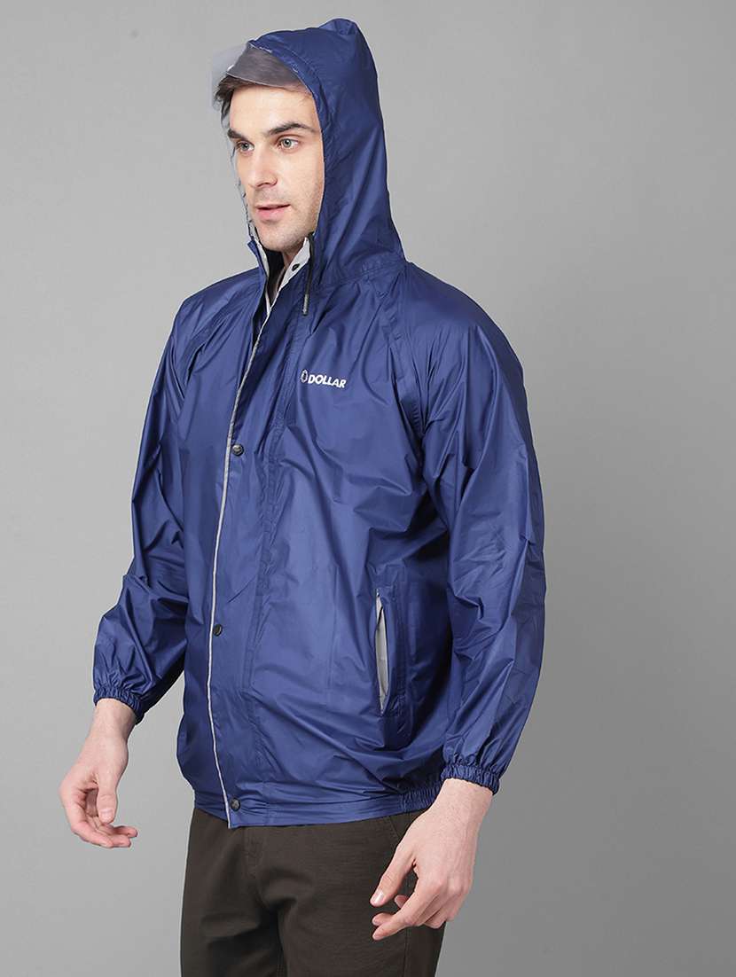 men solid hooded long sleeve rain jacket  - 21971961 -  Standard Image - 1