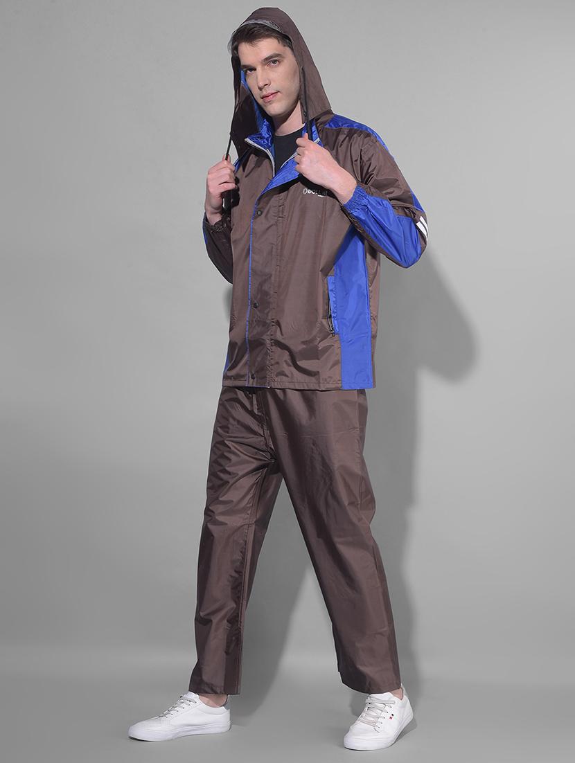 men color block long sleeve rain suit set - 21972068 - Standard Image - 1