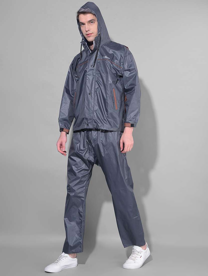 men solid long sleeve rain suit set - 21972101 - Standard Image - 1
