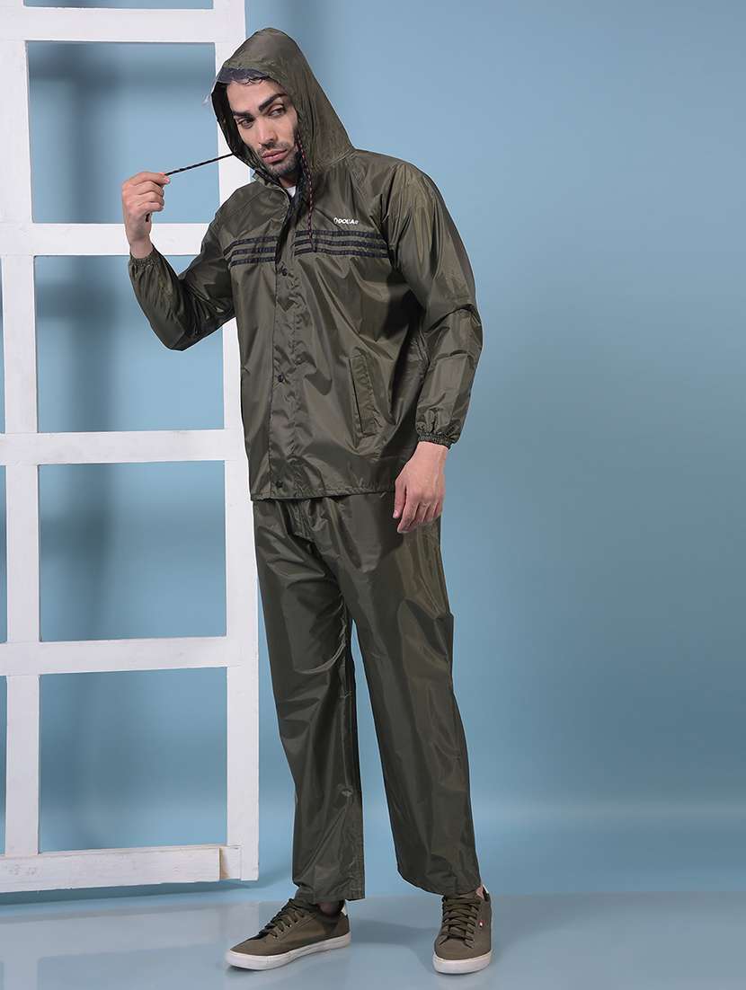 men solid long sleeve rain suit set - 21972151 - Standard Image - 1