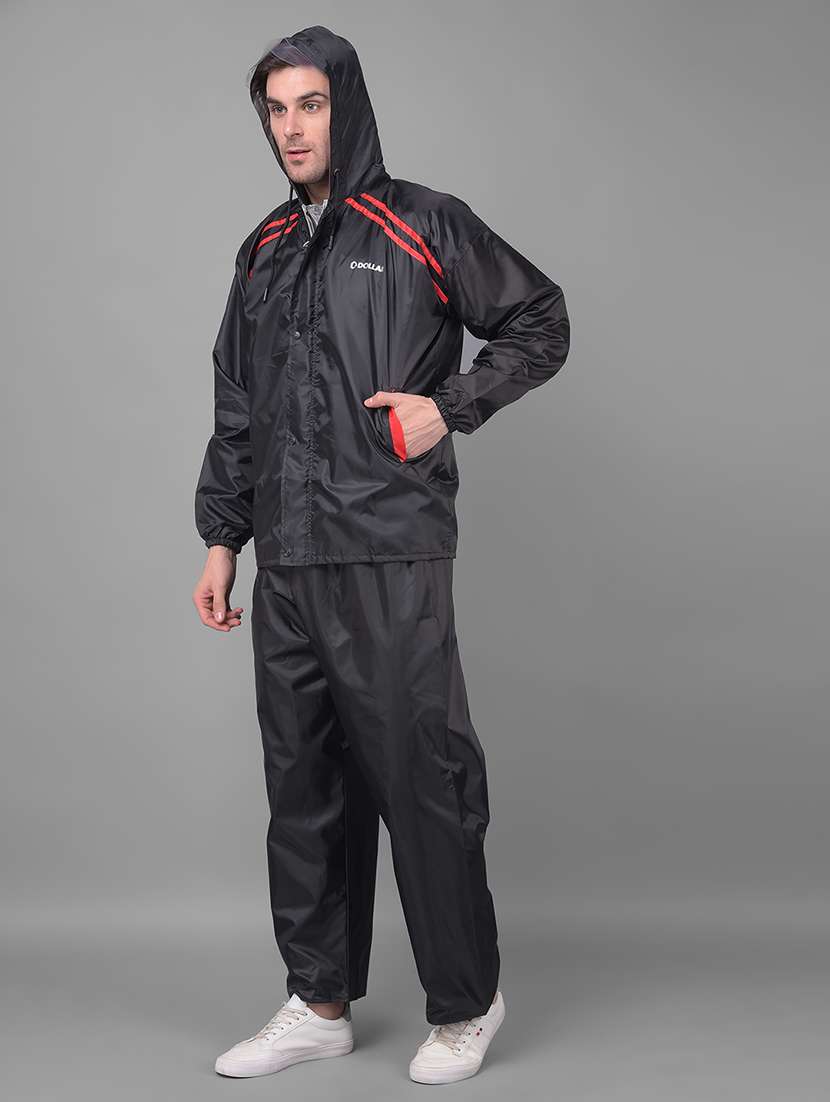 men solid long sleeve rain suit set - 21972152 - Standard Image - 1