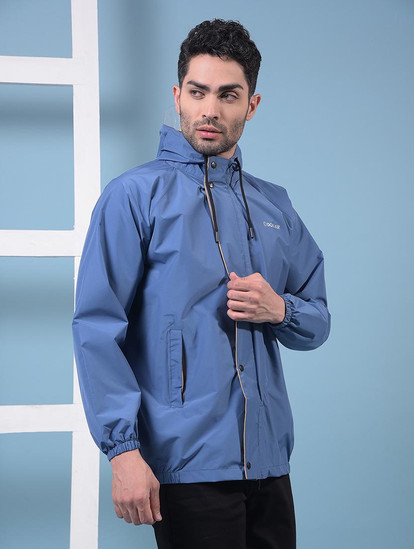 men solid hooded long sleeve rain jacket  - 21972158 -  Standard Image - 1