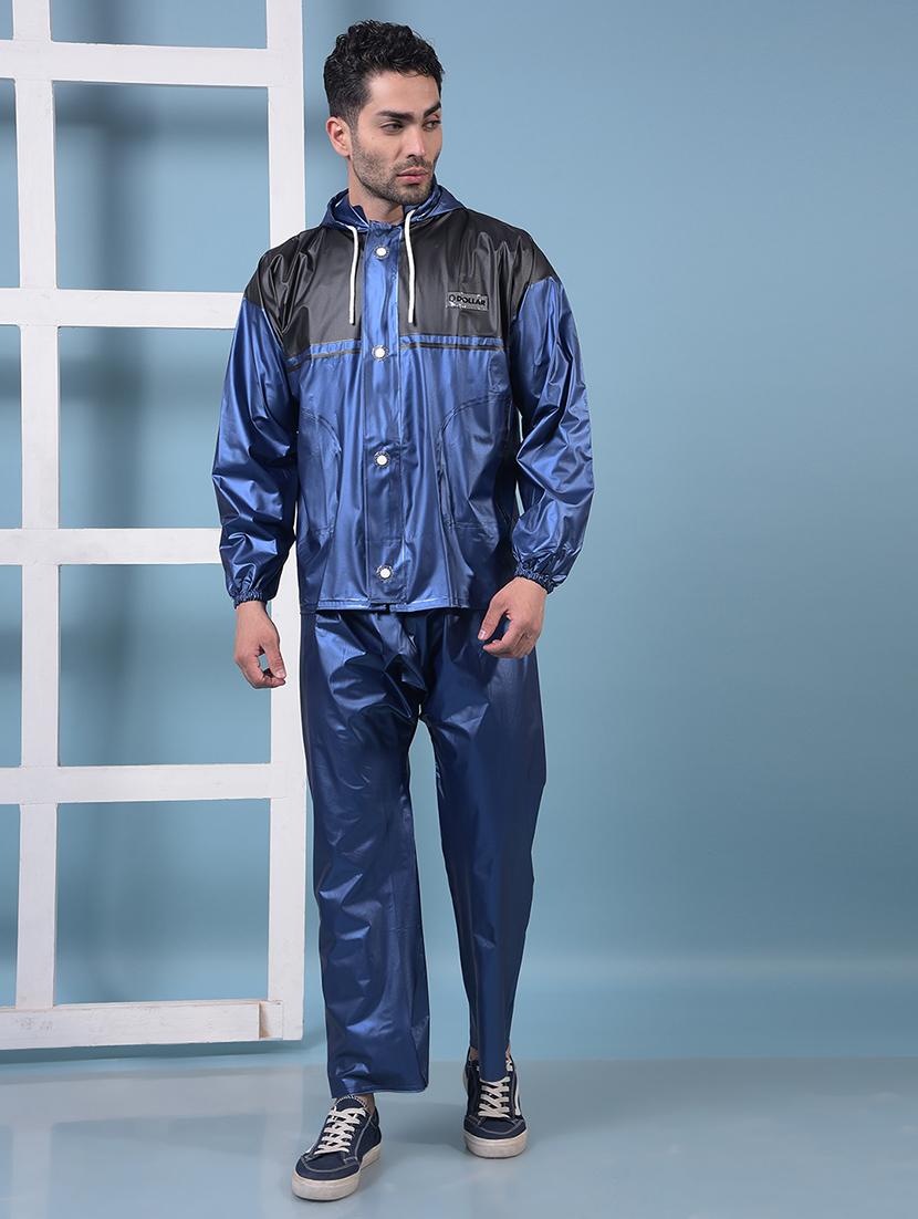 men color block long sleeve rain suit set  - 21972161 -  Zoom Image - 0