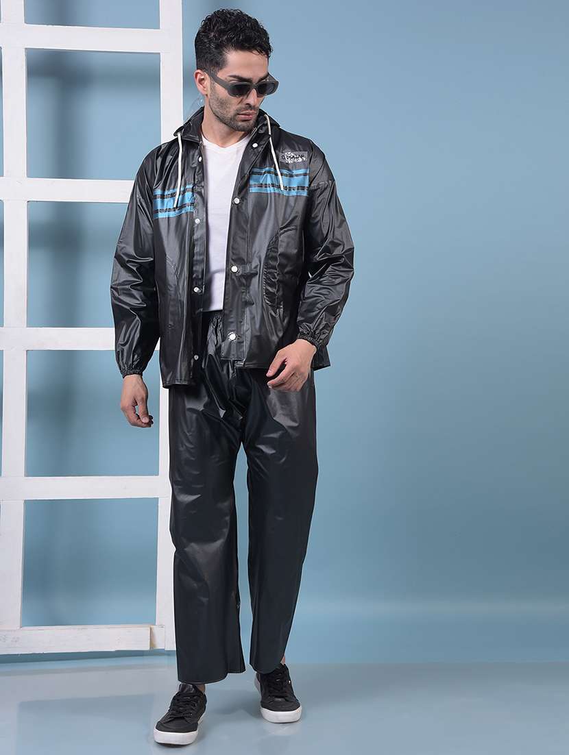 men striped long sleeve rain suit set - 21972162 - Standard Image - 1