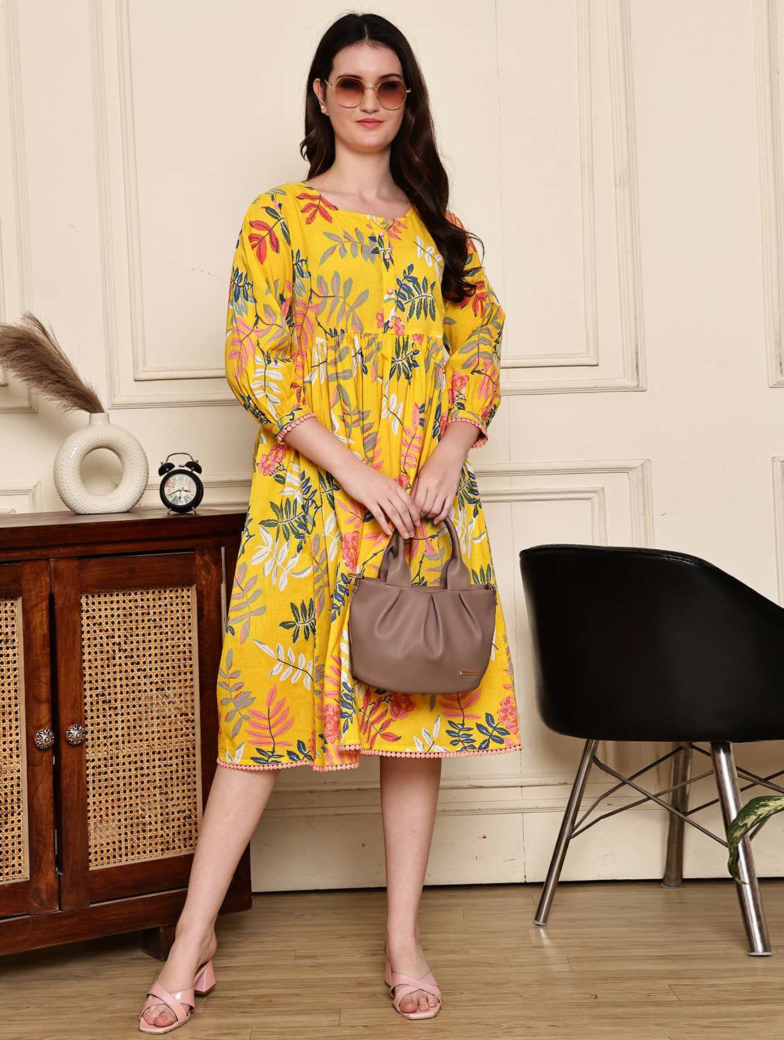 yellow cotton aline dress