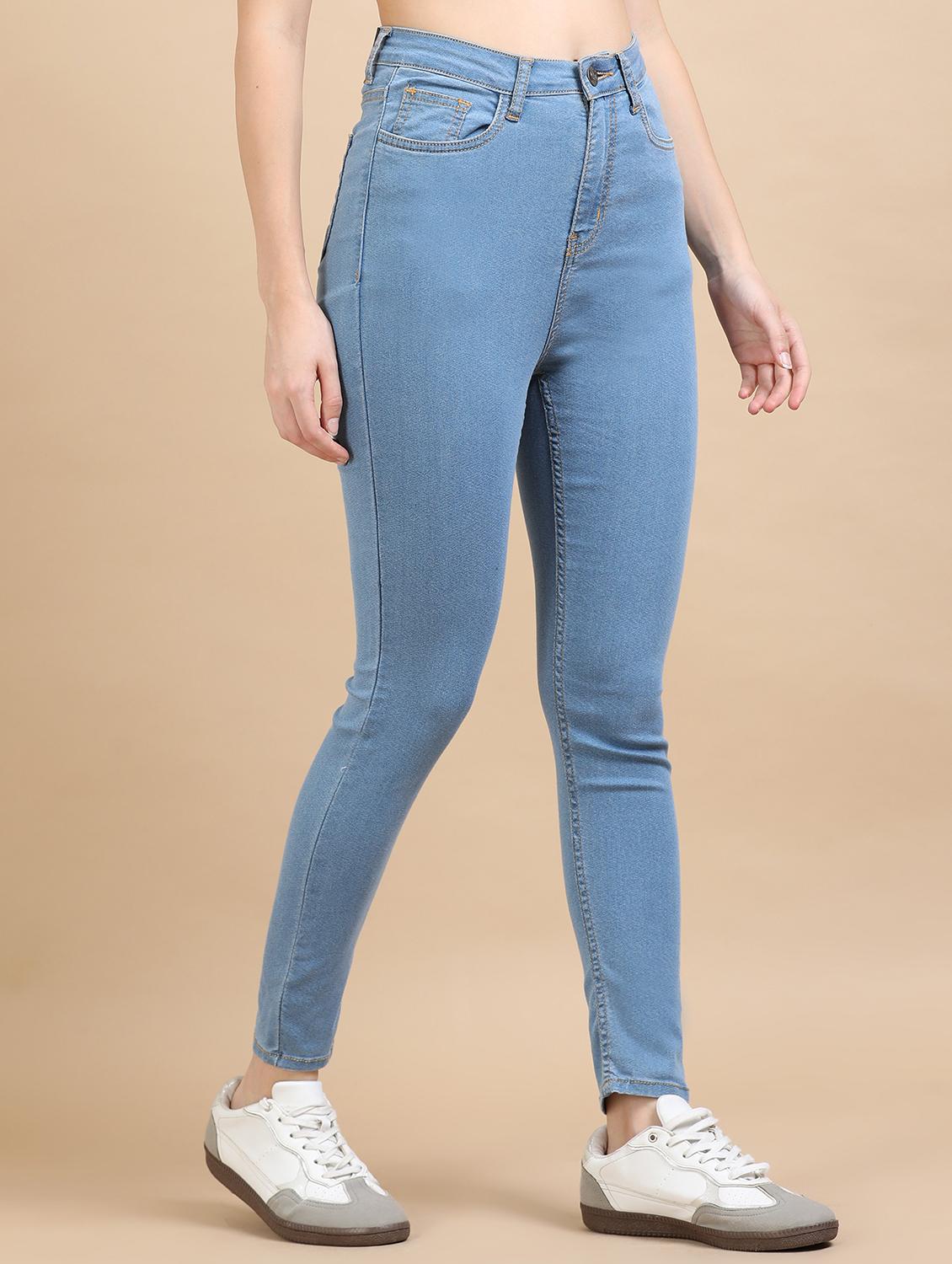 women solid high rise slim fit jean - 21972277 - Standard Image - 1