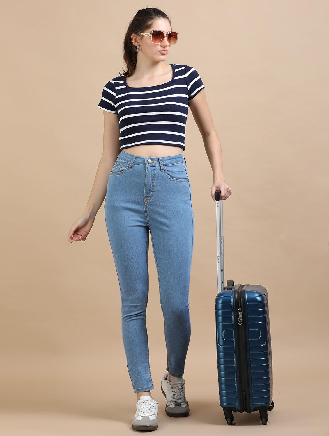 women solid high rise slim fit jean - 21972277 - Standard Image - 4