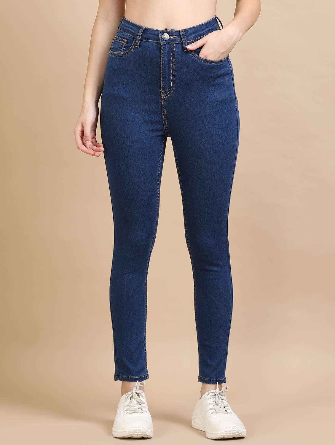 women solid high rise slim fit jean - 21972278 - Zoom Image - 0