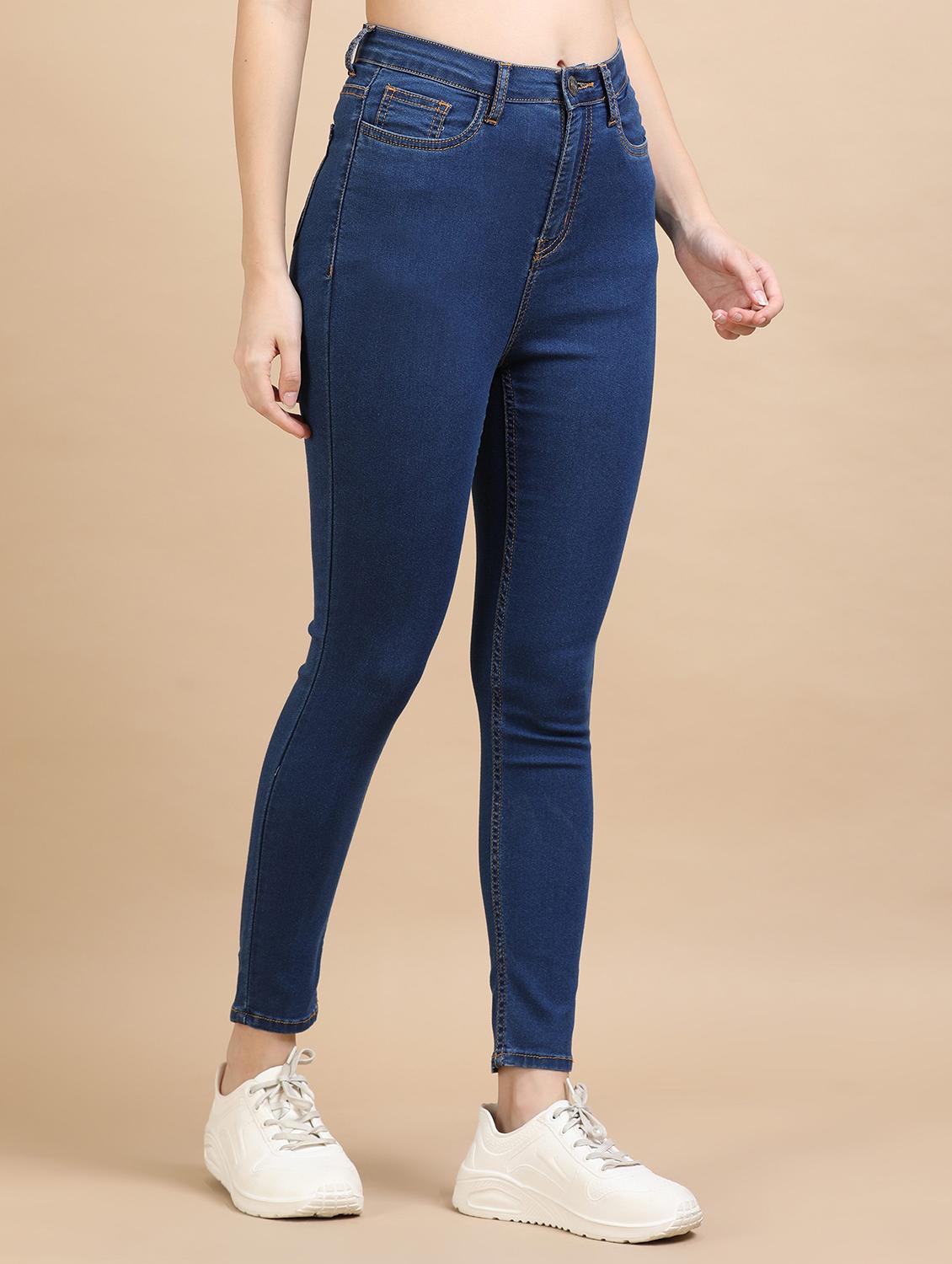 women solid high rise slim fit jean - 21972278 - Standard Image - 1