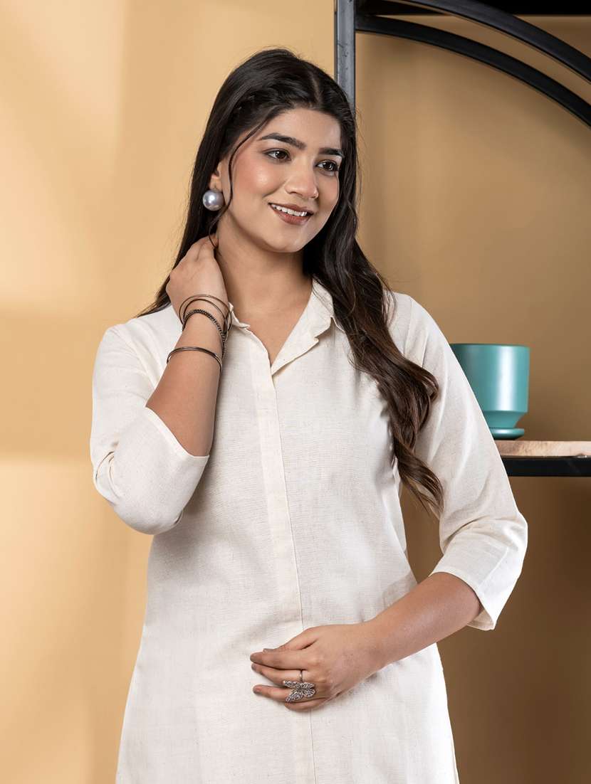 women printed three quarter sleeve kurta pant set - 21972301 -  Standard Image - 4