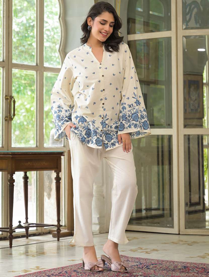 women floral printed long sleeve ethnic co-ord set - 21972333 -  Standard Image - 1