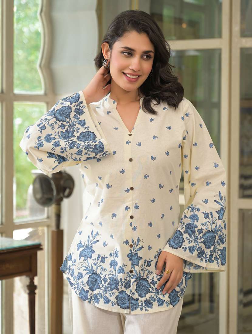 women floral printed long sleeve ethnic co-ord set - 21972333 -  Standard Image - 4