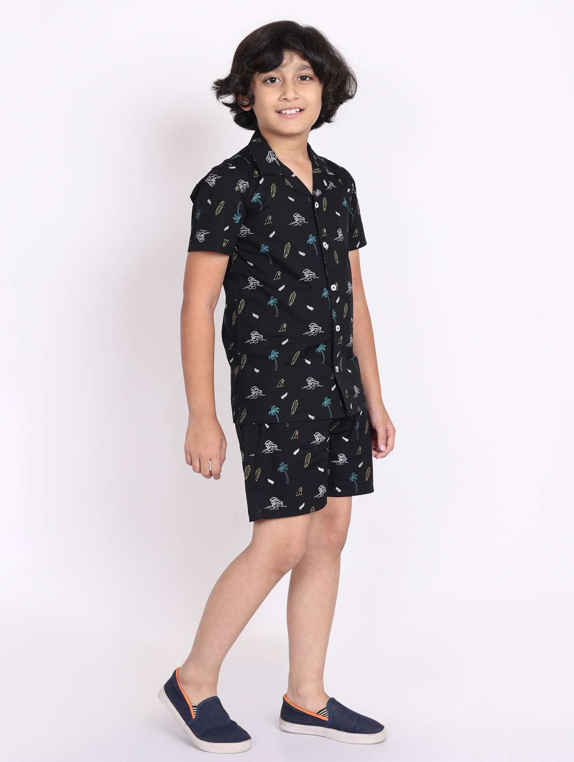 multi colored cotton shorts set coords - 21972342 -  Standard Image - 1