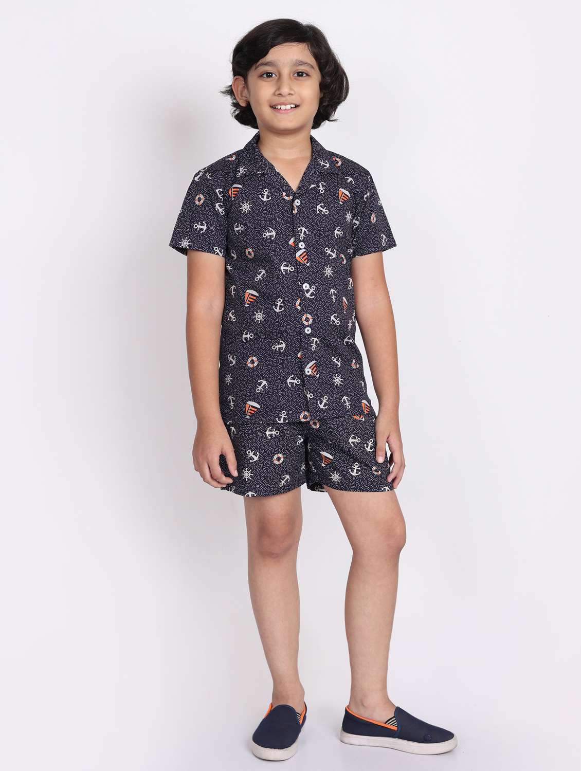 multi colored cotton shorts set coords - 21972343 -  Standard Image - 1