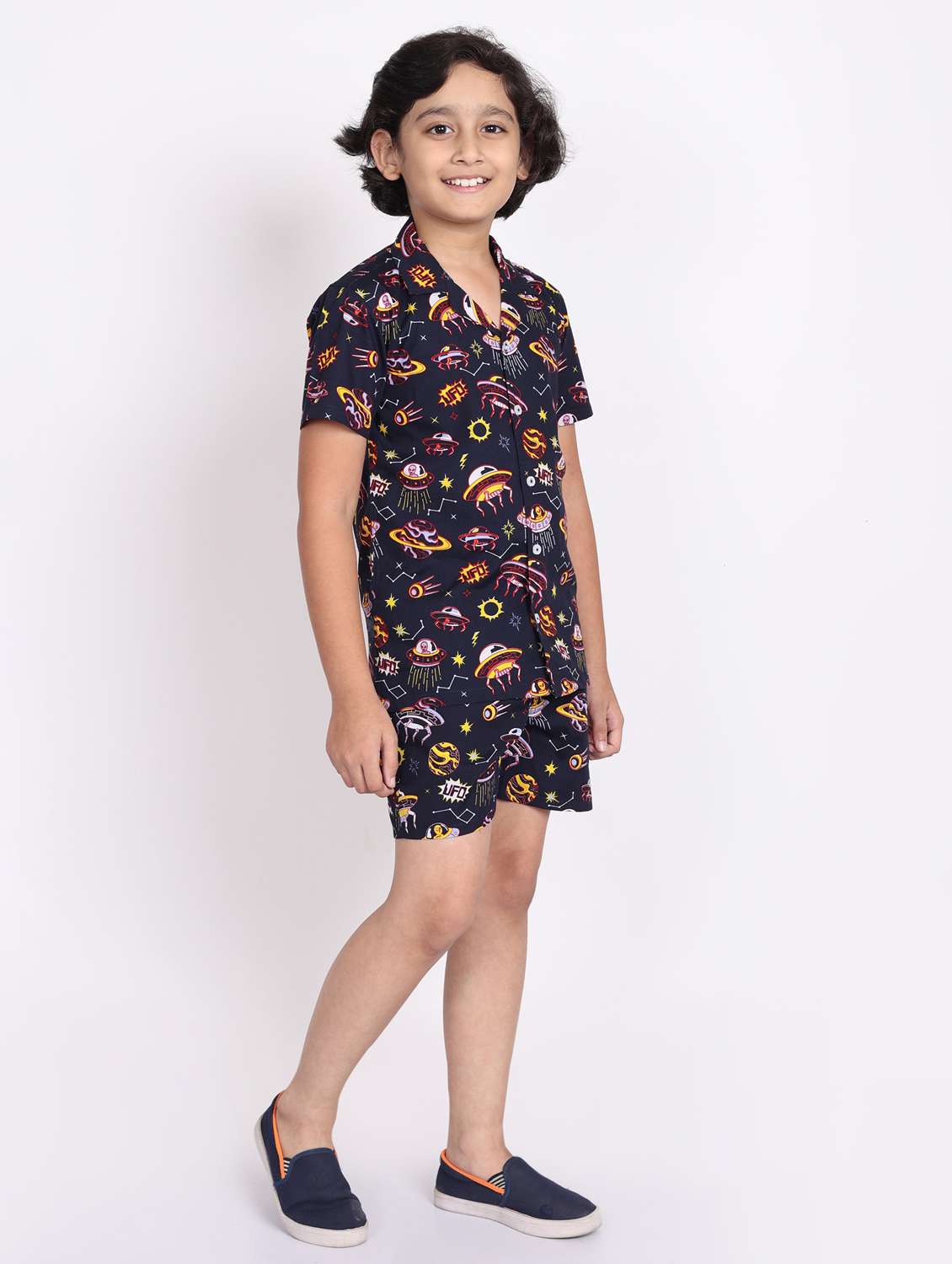 multi colored cotton shorts set coords - 21972344 -  Standard Image - 1